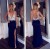 Beaded Long Blue V-Neck Prom Formal Evening Party Dresses 3020888