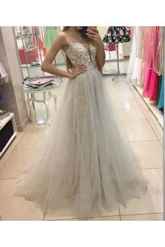 Lace Spaghetti Straps Prom Formal Evening Party Dresses 3020903