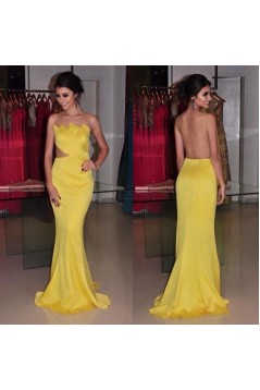 Mermaid Long Yellow Prom Formal Evening Party Dresses 3020912