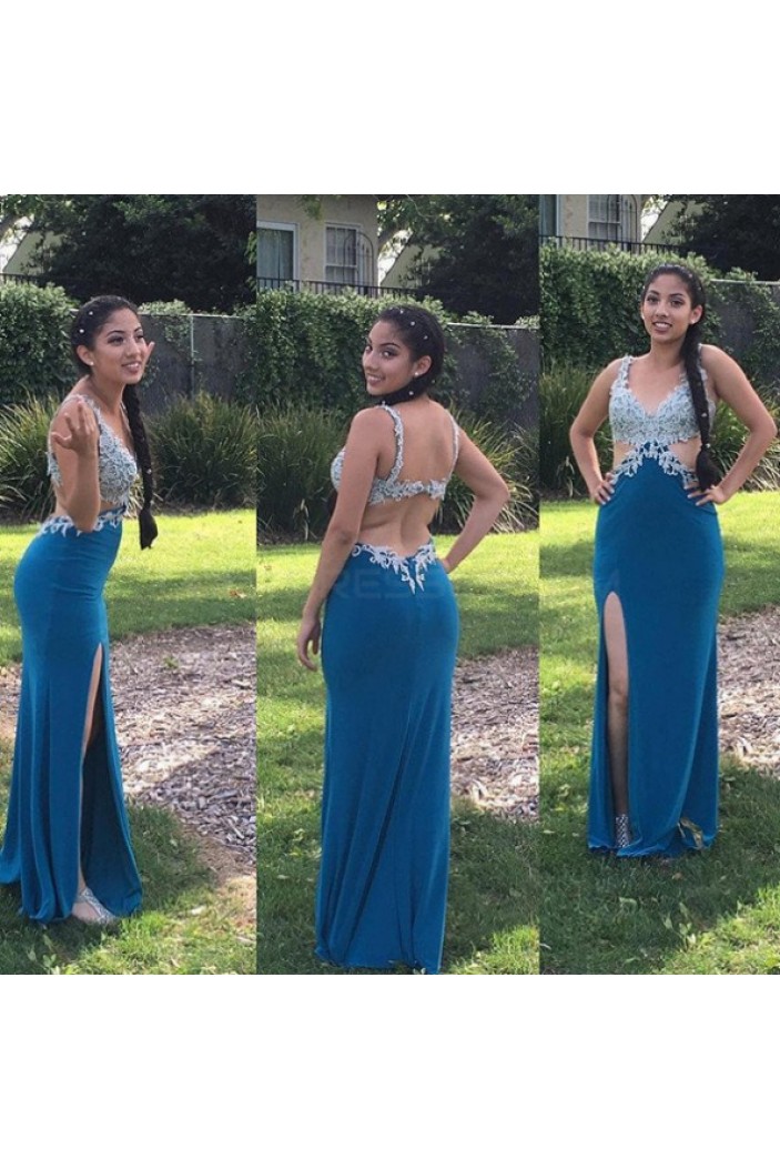 Lace and Chiffon Long Prom Formal Evening Party Dresses 3020920