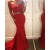 Mermaid Off-the-Shoulder Beaded Long Red Prom Formal Evening Party Dresses 3020928