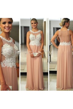 Beaded Lace Appliques Chiffon Long Prom Formal Evening Party Dresses 3020947