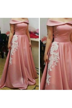 A-Line Off-the-Shoulder Lace Appliques Long Prom Formal Evening Party Dresses 3020951