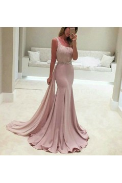 Mermaid One-Shoulder Beaded Long Prom Formal Evening Party Dresses 3020952