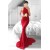 Mermaid Halter Long Red Backless Lace Prom Formal Evening Party Dresses 3020959