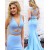Long Blue V-Neck Mermaid Prom Formal Evening Party Dresses 3020960