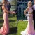 Beaded Long Pink Two Pieces Lace Halter Prom Formal Evening Party Dresses 3020983