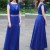 Long Blue Beaded Lace Prom Formal Evening Party Dresses 3020999