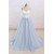 A-Line V-Neck Spaghetti Straps Long Prom Dresses Formal Evening Dresses 601022