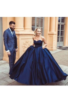 Ball Gown Sweetheart Long Blue Prom Dresses Formal Evening Dresses 601025