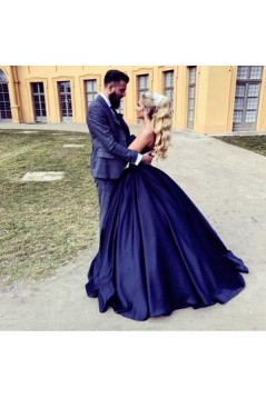 Ball Gown Sweetheart Long Blue Prom Dresses Formal Evening Dresses 601025