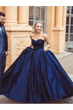 Ball Gown Sweetheart Long Blue Prom Dresses Formal Evening Dresses 601025