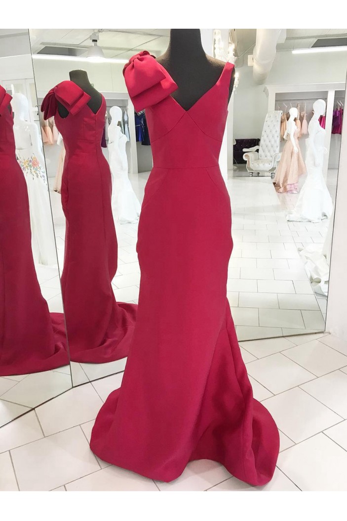 Mermaid V-Neck Long Prom Dresses Formal Evening Dresses 601043