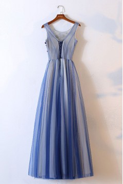 Long Tulle Lace Prom Dresses Formal Evening Dresses 601051