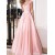 Long Pink Lace Satin Prom Dresses Formal Evening Dresses 601067