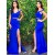 Two Pieces Off-the-Shoulder Long Blue Prom Dresses Formal Evening Dresses 601096