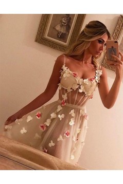 A-Line Sweetheart Long Prom Dresses Formal Evening Dresses with Flowers 601102