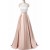 Halter Two Pieces Satin Long Prom Dresses Formal Evening Dresses 601113