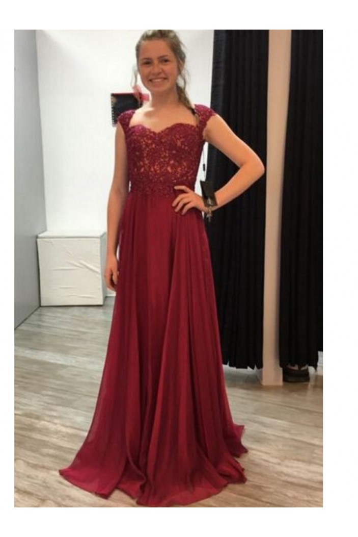 A-Line Chiffon Long Prom Dresses Formal Evening Dresses 601125