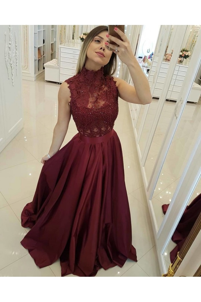 Beaded Lace Long Prom Dresses Formal Evening Dresses 601146