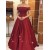 A-Line Off-the-Shoulder Beaded Lace Long Prom Dresses Formal Evening Dresses 601157