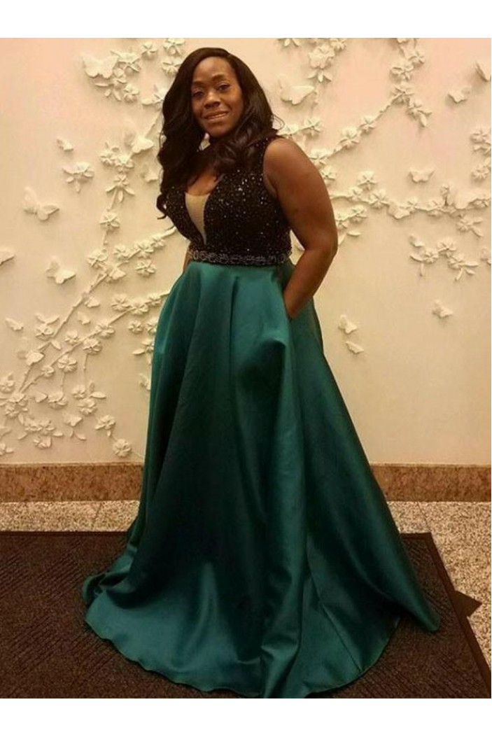 Beaded Plus Size Long Prom Dresses Formal Evening Dresses 601160