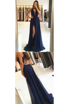 Long Chiffon Lace Prom Dresses Formal Evening Dresses 601161