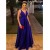 A-Line V-Neck Long Prom Dresses Formal Evening Dresses 601172