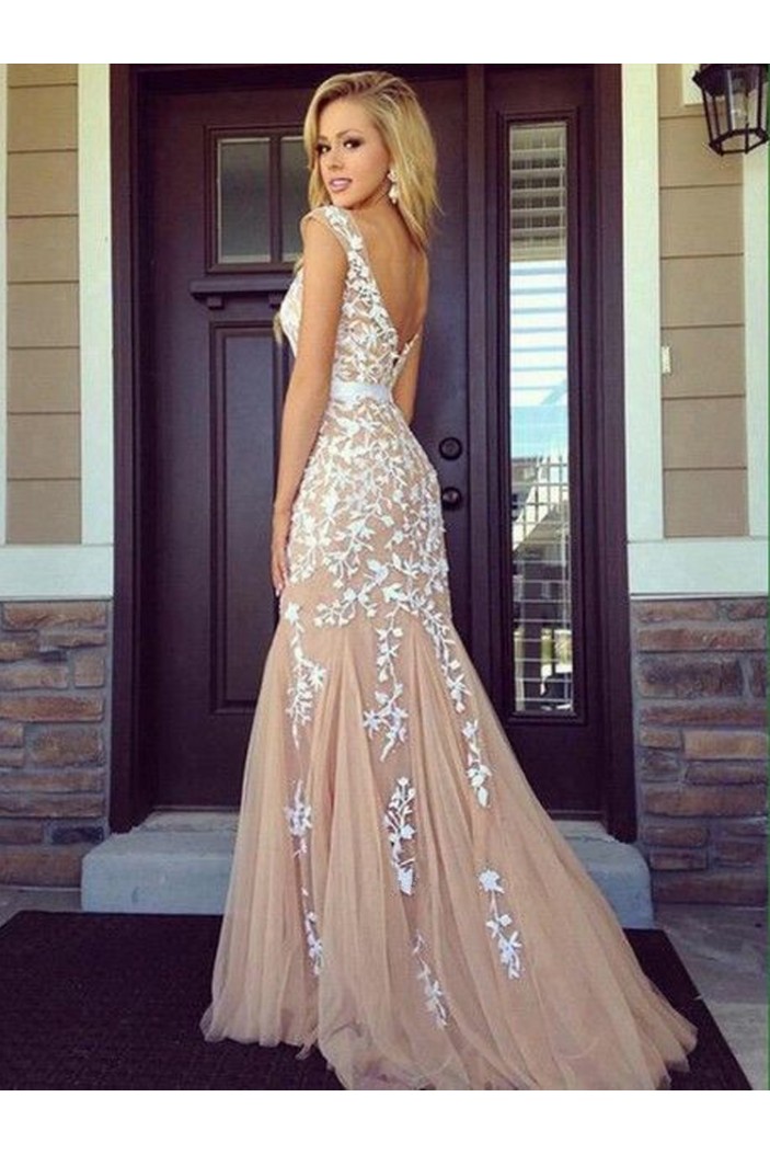 Mermaid Lace Long Prom Dresses Formal Evening Dresses 601201