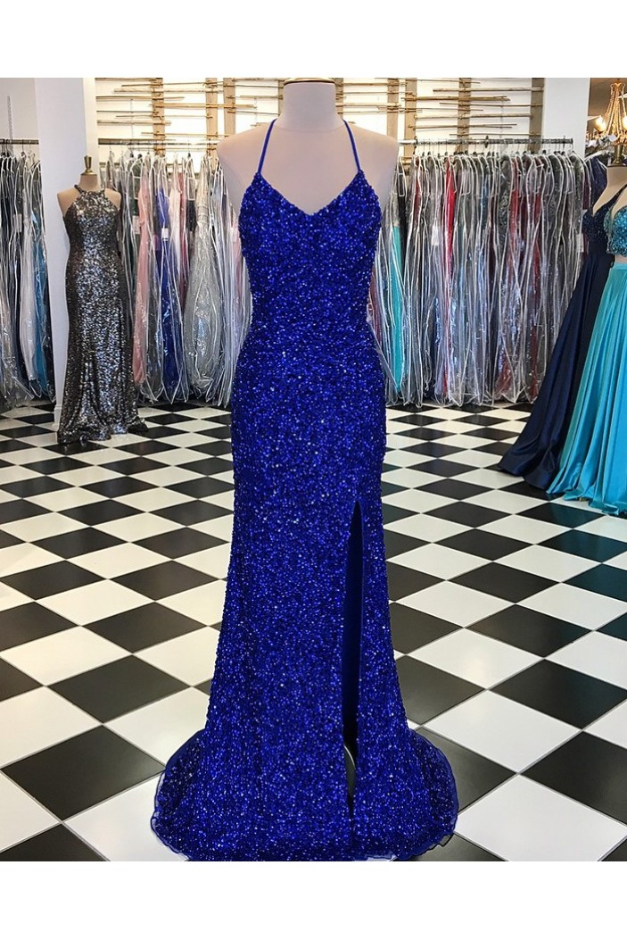 Sequins Long Prom Dresses Formal Evening Dresses 601211