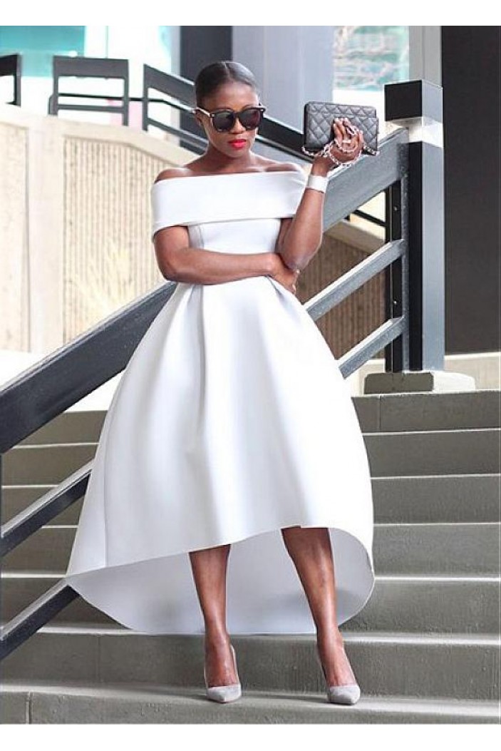 High Low Off-the-Shouolder Prom Dresses Formal Evening Dresses 601218