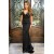 Mermaid V-Neck Long Black Prom Dresses Formal Evening Dresses 601243