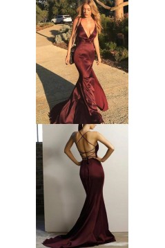Sexy Mermaid V-Neck Long Prom Dresses Formal Evening Dresses 601252