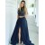 A-Line Two Pieces Lace Long Prom Dresses Formal Evening Dresses 601266