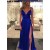 A-Line V-Neck Long Prom Dresses Formal Evening Dresses 601286