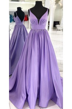 A-Line V-Neck Long Prom Dresses Formal Evening Dresses 601293