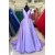 A-Line V-Neck Long Prom Dresses Formal Evening Dresses 601294