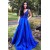 A-Line V-Neck Beaded Long Prom Dresses Formal Evening Dresses 601298