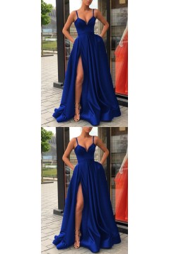 A-Line Spaghetti Straps Long Prom Dresses Formal Evening Dresses 601308