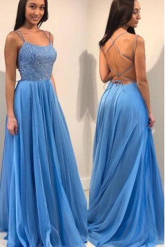A-Line Chiffon Long Prom Dresses Formal Evening Dresses 601317