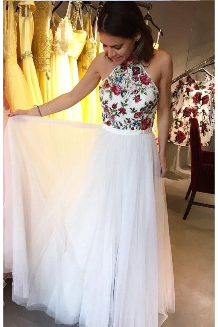 A-Line Long Prom Dresses Formal Evening Dresses 601335