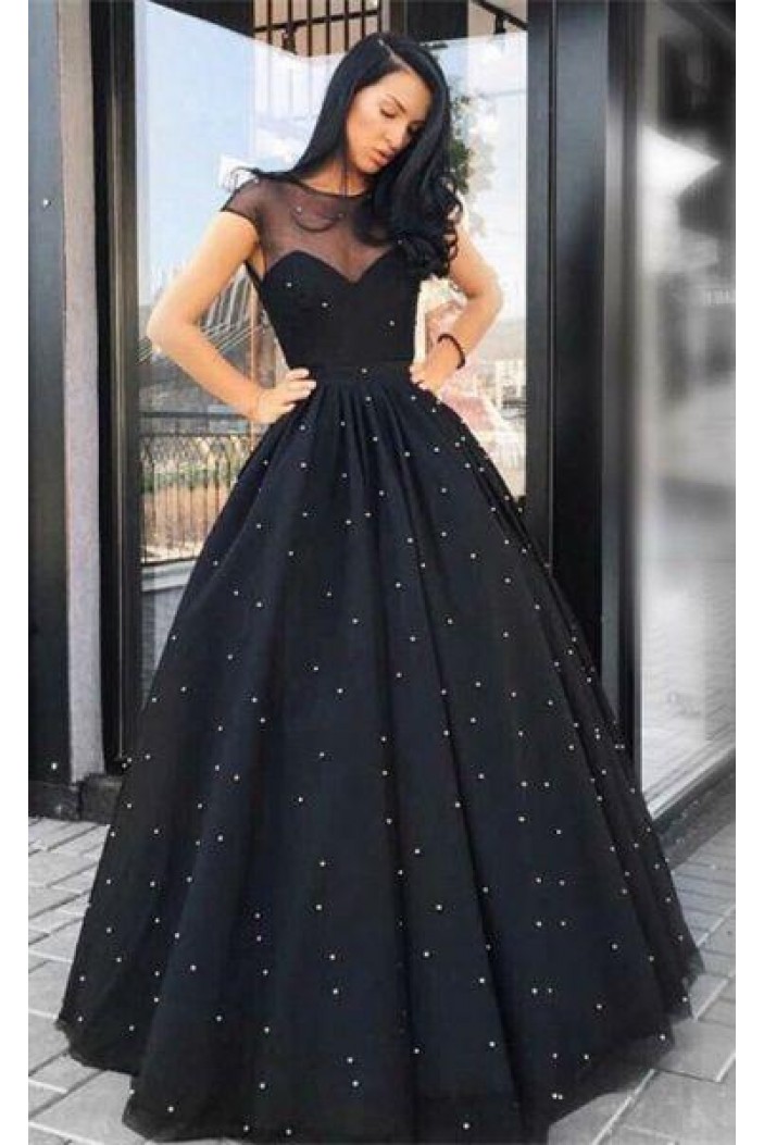 Beaded Ball Gown Long Prom Dresses Formal Evening Dresses 601336
