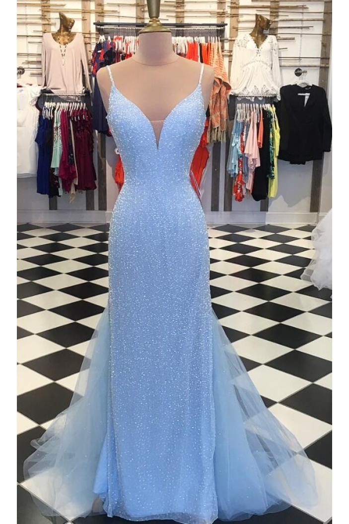 Elegant Sequins Long Prom Dresses Formal Evening Dresses 601356