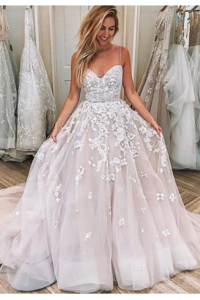 Ball Gown Lace Long Prom Dresses Formal Evening Dresses 601361