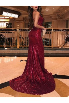 Sexy Mermaid Sequins Long Prom Dresses Formal Evening Dresses 601368