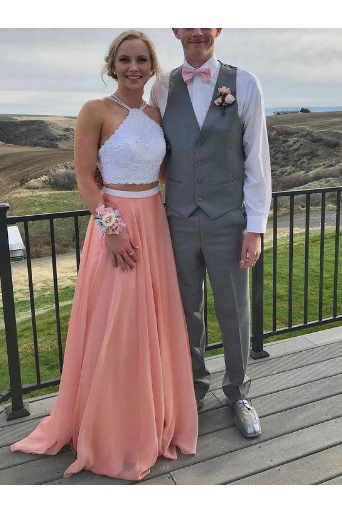 Elegant Two Pieces Long Prom Dress Formal Evening Dresses 601372