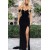 Elegant Long Black Off-the-Shoulder Prom Dresses Evening Gowns with Slit 601381