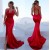 Mermaid V-Neck Long Red Prom Dress Formal Evening Dresses 601416
