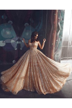 A-Line Sparkling Long Prom Dress Formal Evening Dresses 601454