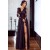A-Line Long Sleeves Lace Chiffon Long Prom Dress Formal Evening Dresses 601462